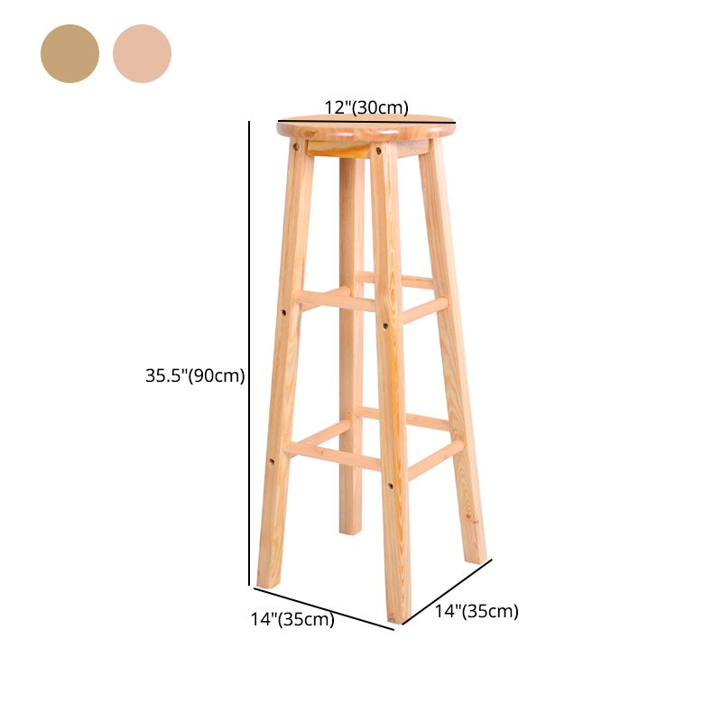 Contemporary Solid Wood Barstools Indoor Bar Stool with Wood Seat and Footrest Clearhalo 'Bar Furniture' 'Bar Stools' 'bar_stools' 'furn' 'furn_bar_stools' 'furniture_bar_stools' 'Kitchen & Dining Furniture' 'kitchen&dining_furn' 'kitchen' 'kitchen_furn' Furniture' 1200x1200_10eff4f4-f985-4707-a564-e1a9ae6a99ab