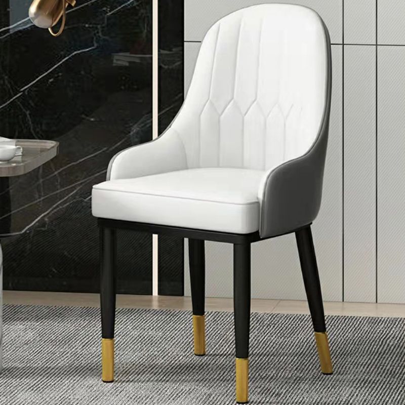 Modern Style Arm Chair Metal Solid Back Dining Chair for Kitchen Clearhalo 'Dining Chairs' 'Dining Tables & Seating' 'dining_chair' 'furn' 'furn_dining_chair' 'Furniture' 'Kitchen & Dining Furniture' 1200x1200_10f07c4c-9499-4476-b304-4ad5fa6a9da4