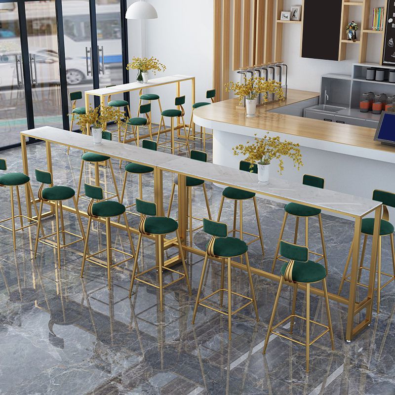 Stenen bar eettafel glam rectangle balk tafel met schroefvoetstuk voor keuken