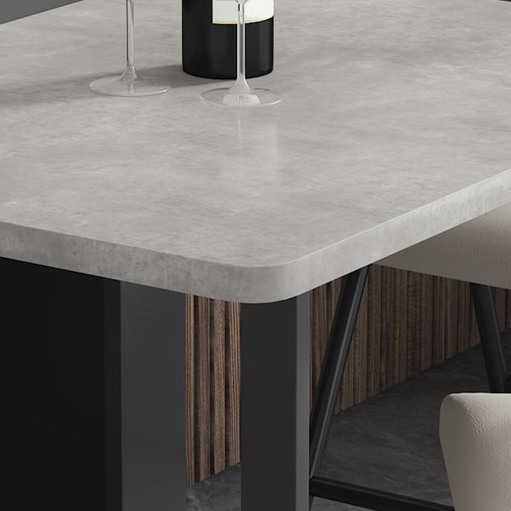 Mesa de comedor moderna plegable con tapa de madera, extensible para espacios pequeños en gris