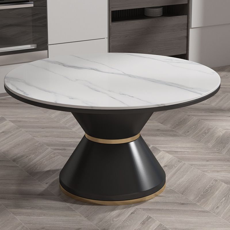 Glam 1/5/7 Pieces Dining Set Round Stone Dining Table for Dining Room Clearhalo 'Dining Room Sets' 'Dining Tables & Seating' 'dining_room_set' 'furn' 'furn_dining_room_set' 'Furniture' 'furniture_dining_room_set' 'Kitchen & Dining Furniture' 1200x1200_10f1a258-634e-45fd-ab89-f8511349c259