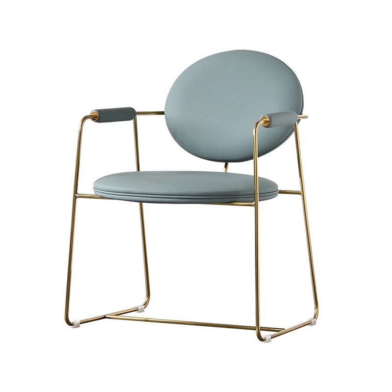 Sedia a braccio imbottita sedia da pranzo a base d'oro per sala da pranzo