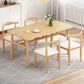 Contemporary Rectangular Wooden Dining Table with Stainless Steel Trestle Clearhalo 'Dining Tables & Seating' 'Dining Tables' 'dining_table' 'furn' 'furn_dining_table' 'Furniture' 'Kitchen & Dining Furniture' 1200x1200_10f5fe48-d4c0-45d9-8b4e-b1276672f5db