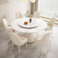 Glam Pedestal Dining Table White Dining Table with Turntable for Kitchen Clearhalo 'Dining Tables & Seating' 'Dining Tables' 'dining_table' 'furn' 'furn_dining_table' 'Furniture' 'Kitchen & Dining Furniture' 1200x1200_10f636af-4758-4021-bf73-4210bc8d8091