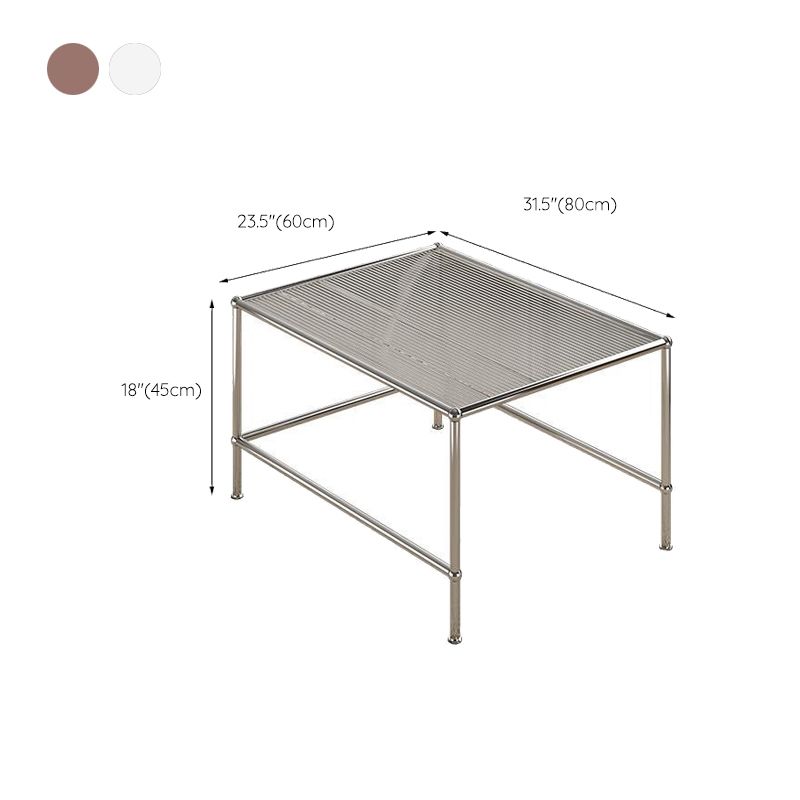 Modern 2 Nesting Glass Coffee Table Set Steel 4 Legs 1 - Drawer Cocktail Table Clearhalo 'Coffee & Accent Tables' 'Coffee Tables' 'coffee_tables' 'furn' 'furn_coffee_tables' 'Furniture' 'Living Room Furniture' 1200x1200_10f70337-f2e2-4ff4-9b48-487b5519e017