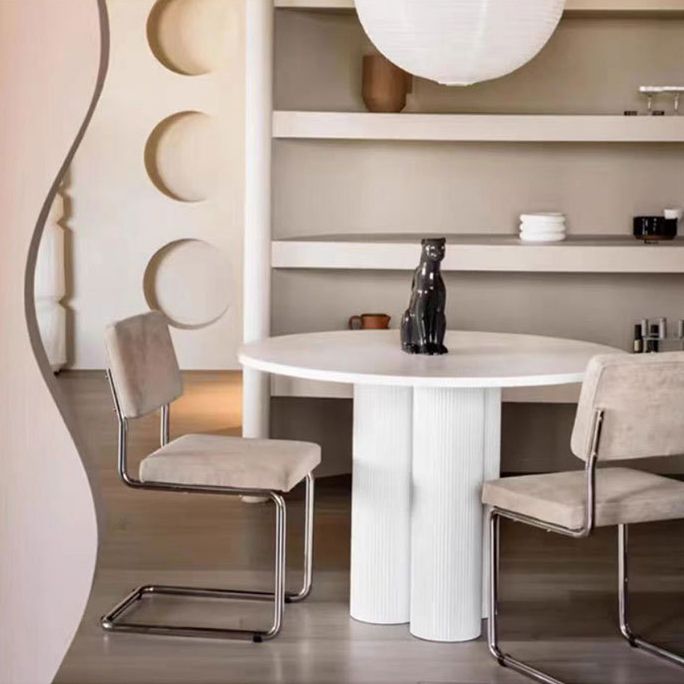 Living Room Contemporary Dining Table Round Dining Table with Pedestal Base Clearhalo 'Dining Tables & Seating' 'Dining Tables' 'dining_table' 'furn' 'furn_dining_table' 'Furniture' 'furniture_dining_table' 'Kitchen & Dining Furniture' 'kitchen' 'kitchen_dining_table' 1200x1200_10fc25b3-2950-43fb-a7c1-b51b331a3980