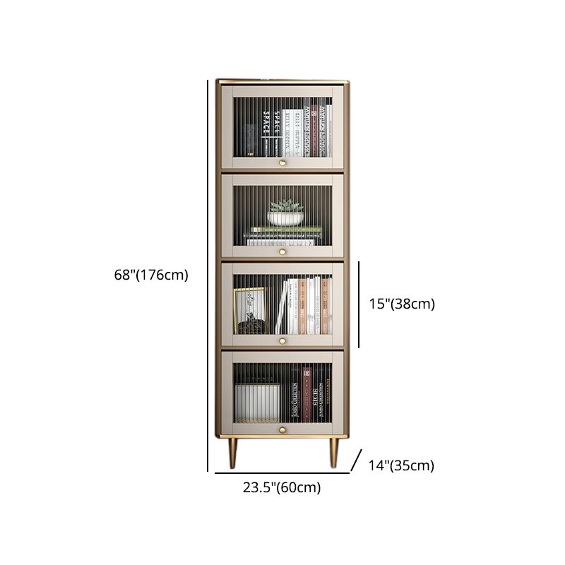 Glam Standard Bookcase Metal Frame Manufactured Wood Bookshelf with Glass Doors Clearhalo 'Bookcases' 'furn' 'furn_bookcases' 'Furniture' 'furniture_bookcases' 'Office Furniture' 1200x1200_10fc80ff-51c0-4610-8394-0fd618e6a7f6