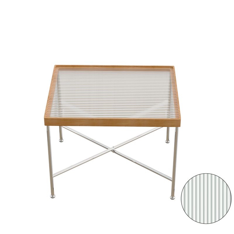 Modern Cross Legs End Slide Table Clear Tray Top Corner Table Clearhalo 'Coffee & Accent Tables' 'End & Side Tables' 'end_side_tables' 'furn' 'furn_end_side_tables' 'Furniture' 'Living Room Furniture' 1200x1200_10fd03fb-8ee9-47a5-ae22-6af1f20de8e2