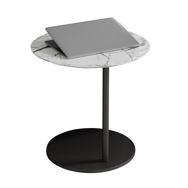 Modern Round Stone Pedestal Sofa Side Accent Table - Dia 19.69" Clearhalo 'Coffee & Accent Tables' 'End & Side Tables' 'end_side_tables' 'furn' 'furn_end_side_tables' 'Furniture' 'Living Room Furniture' 1200x1200_10fd7eb9-63b6-4e11-9680-61eb8c3e3c20