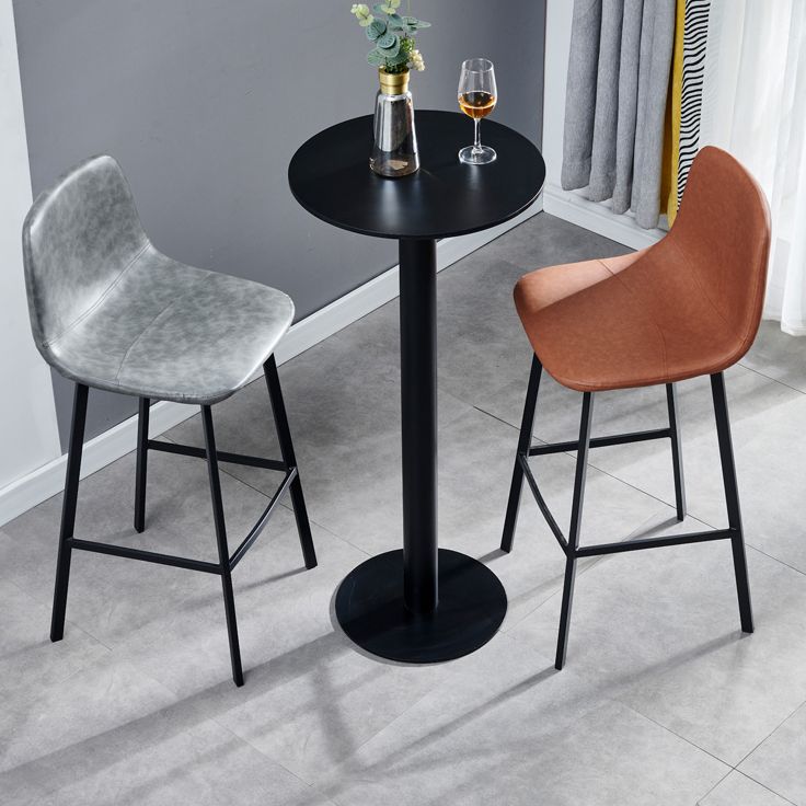 Industrial Style Low Back Bar-stool PU Leather Bar Stool with Metal Legs Clearhalo 'Bar Furniture' 'Bar Stools' 'bar_stools' 'furn' 'furn_bar_stools' 'Furniture' 'furniture_bar_stools' 'Kitchen & Dining Furniture' 1200x1200_10fe7d8f-0604-47d3-80a1-e9fb6b95d901