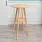 Natural Finish Pub Table Set 1/3 Pieces Bar Set with Wooden Stools
