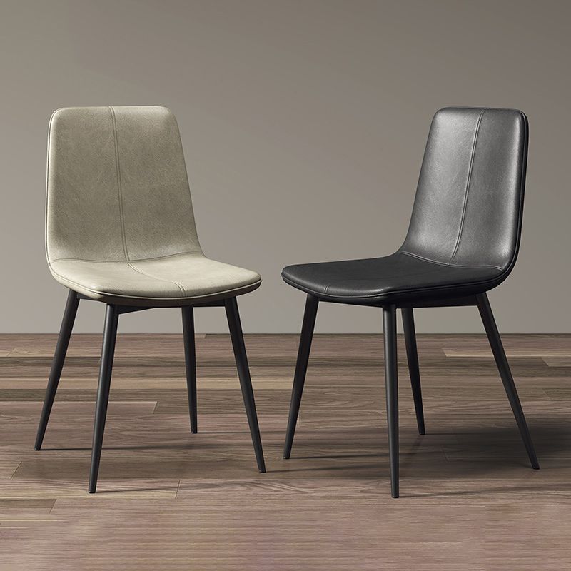 Modern Style Side Chair Faux Leather Dining Chair with Metal Leg Clearhalo 'Dining Chairs' 'Dining Tables & Seating' 'dining_chair' 'furn' 'furn_dining_chair' 'Furniture' 'Kitchen & Dining Furniture' 1200x1200_10fea9cd-1733-4a40-b3ac-7653625b341a