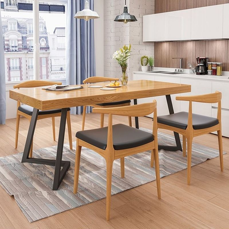 Industrial 1/2/5/6/7 Pieces Dining Set Solid Wood Dining Table for Home Use Clearhalo 'Dining Room Sets' 'Dining Tables & Seating' 'dining_room_set' 'furn' 'furn_dining_room_set' 'Furniture' 'furniture_dining_room_set' 'Kitchen & Dining Furniture' 1200x1200_10ffb4cf-9dda-48cc-a3d8-f7651352898a