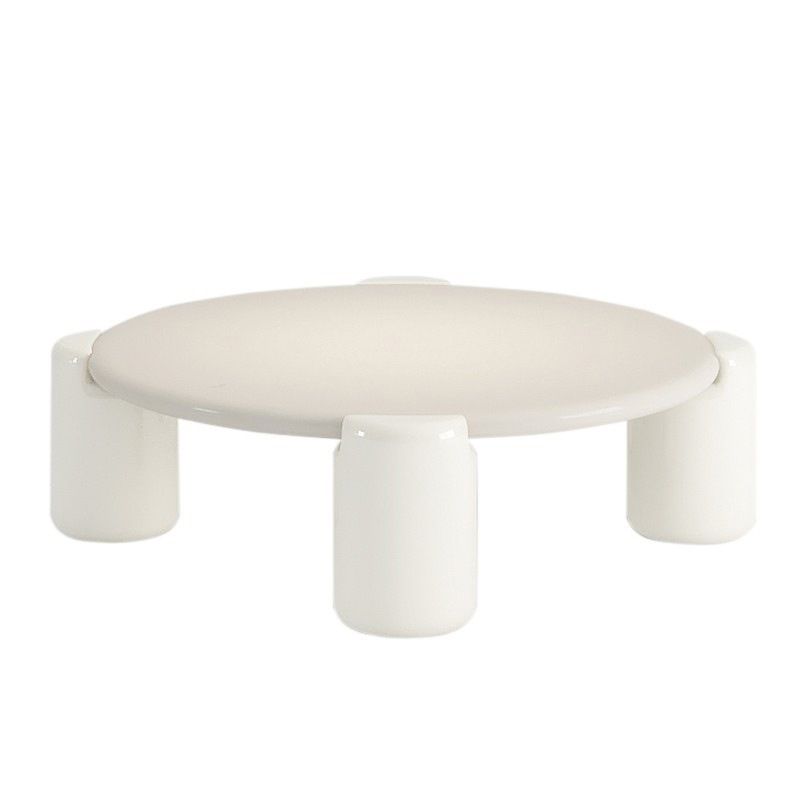 Modern Round Wood Coffee Table with 4 Legs Coffee Table in Cream Clearhalo 'Coffee & Accent Tables' 'Coffee Tables' 'coffee_tables' 'furn' 'furn_coffee_tables' 'Furniture' 'Living Room Furniture' 1200x1200_10ffec95-609b-4ff9-be3c-bfb4eb59c5e2