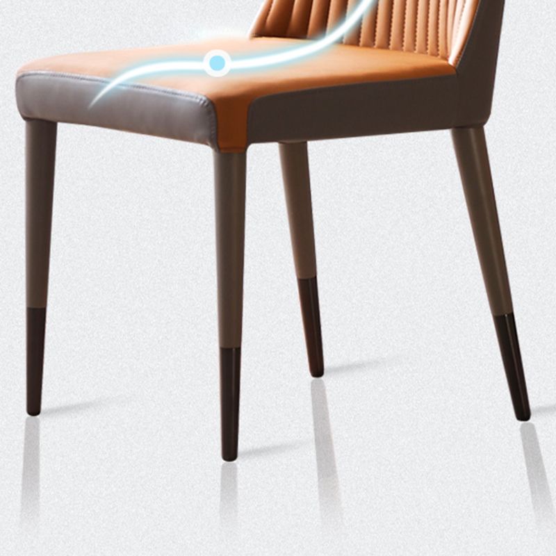 Glam Style Armless Chair Wood Wingback Parsons Chair for Kitchen 16.9"x18.8"x35.8" Clearhalo 'Dining Chairs' 'Dining Tables & Seating' 'dining_chair' 'furn' 'furn_dining_chair' 'Furniture' 'furniture_dining_chair' 'Kitchen & Dining Furniture' 1200x1200_1105b8db-fb5c-41b8-b052-d64815099283