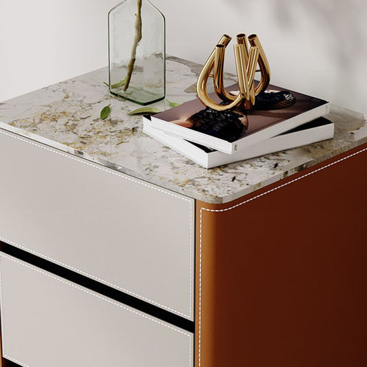 Contemporary Home Stone Storage Chest Vertical Chest with Drawers