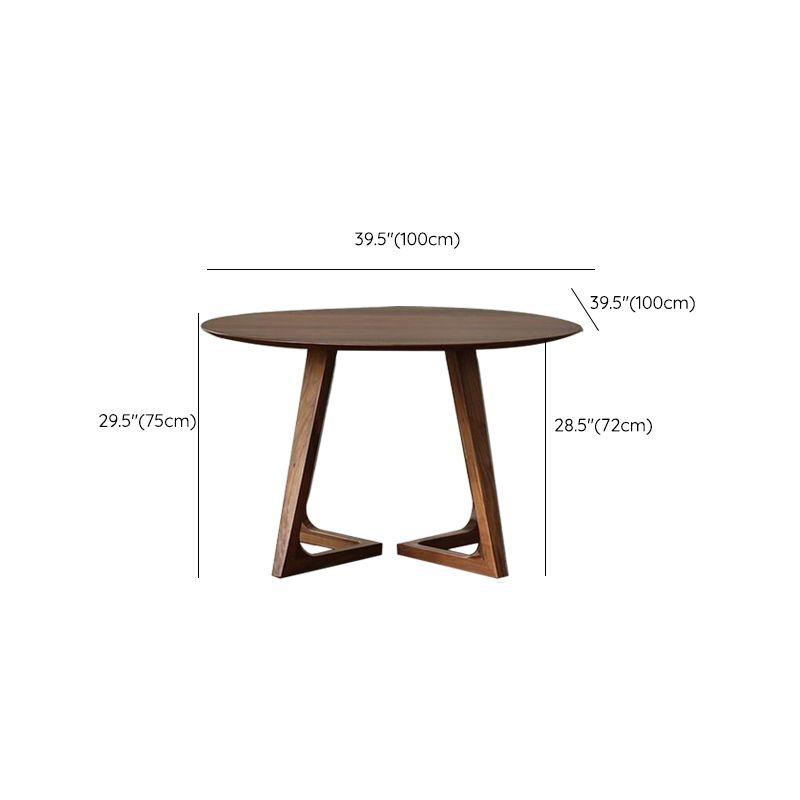 Round Brown Base Dining Table Modern Wood Table for Dining Room Clearhalo 'Dining Tables & Seating' 'Dining Tables' 'dining_table' 'furn' 'furn_dining_table' 'Furniture' 'Kitchen & Dining Furniture' 1200x1200_11076fdf-227b-43c3-93aa-7385c0cf486f