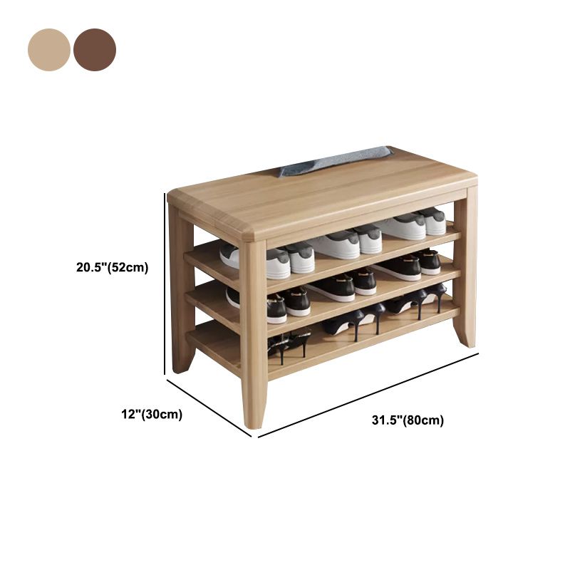 Rectangle 11.8" Wide Entryway Bench with Storage Solid Wood Seating Bench in Rubberwood Clearhalo 'Benches' 'Chairs & Seating' 'furn' 'furn_benches' 'Furniture' 'Living Room Furniture' 1200x1200_11093d0b-a8c5-4e26-8cd4-4d9c02c1a336