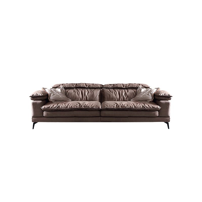 Brown Down Fill Cushions Sofa and Chaise Pillow Top Arm Settee Furniture Clearhalo 'furn' 'furn_sectionals' 'Furniture' 'furniture_sectionals' 'Living Room Furniture' 'Sectionals' 1200x1200_11097aa0-b1da-4d4d-8ec1-093a477667e0