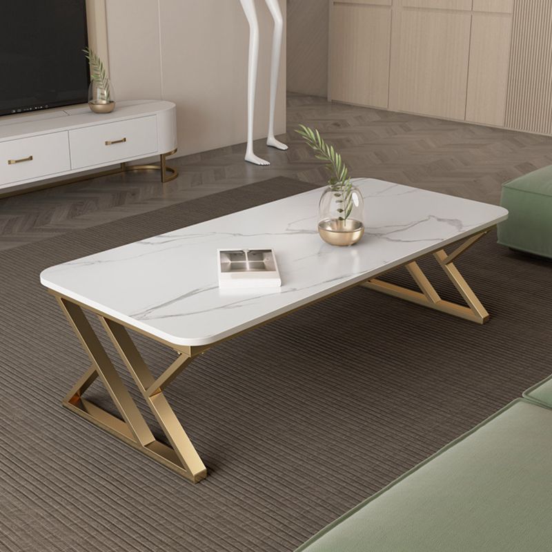 17,7 "großer glamourischer weißer/ grauer Schiefer -Top -Couchtisch für Wohnzimmer