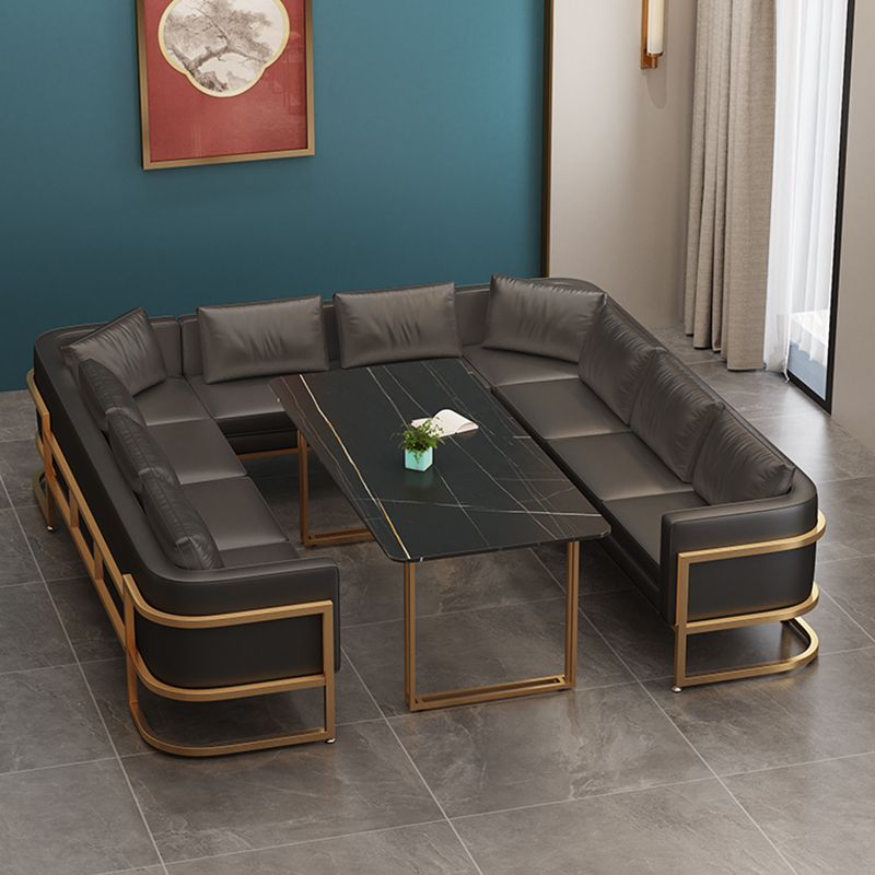 Industrial Sintered Stone Dinner Room Kitchen Table Black Table with Gold Frame for Dining Room Clearhalo ' dining_table' 'Dining Tables & Seating' 'Dining Tables' 'furn' 'furn_dining_table' 'Furniture' 'furniture_dining_table' 'Kitchen & Dining Furniture' 'kitchen&dining_furn' 'kitchen' 'kitchen_dining_table' 1200x1200_110c32c8-5ba1-41a8-aaaa-ffa530596f19