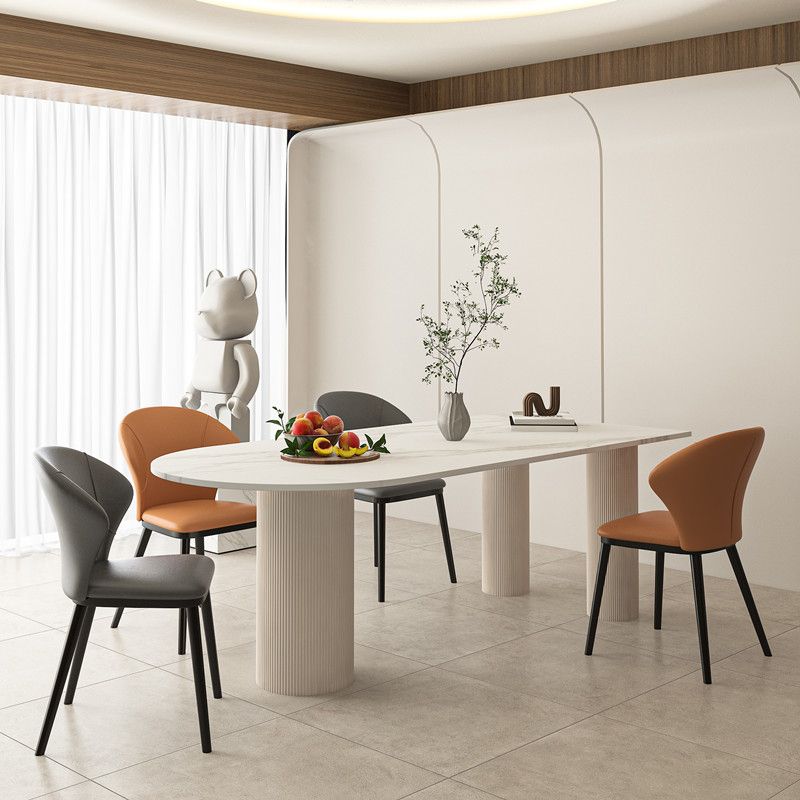 Modern Irregular Shape Table Sintered Stone Table with 3 Legs Clearhalo 'Dining Tables & Seating' 'Dining Tables' 'dining_table' 'furn' 'furn_dining_table' 'Furniture' 'Kitchen & Dining Furniture' 1200x1200_110cd2a6-f2bd-4fc7-bc51-9b092b1f1633