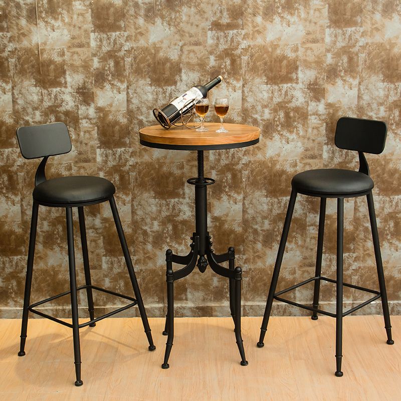 Industrielles Bartisch-Set aus Holz, 1/2/3-teilig, rundes Theken-Set für den Heimgebrauch