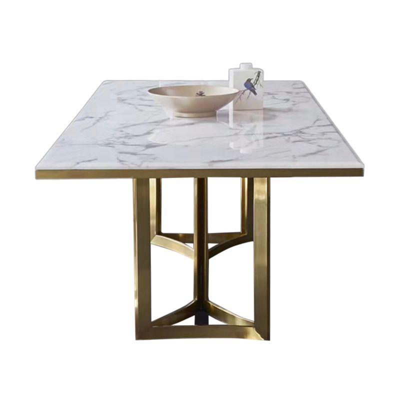 Tavolo da pranzo in marmo contemporaneo con sedie da pranzo in pelle 4/6