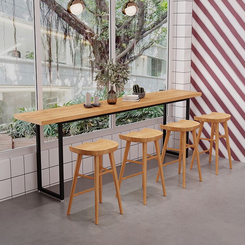 Tavolo da pub in legno massiccio di altezza tavolo da bar rettangolo industriale per rottura