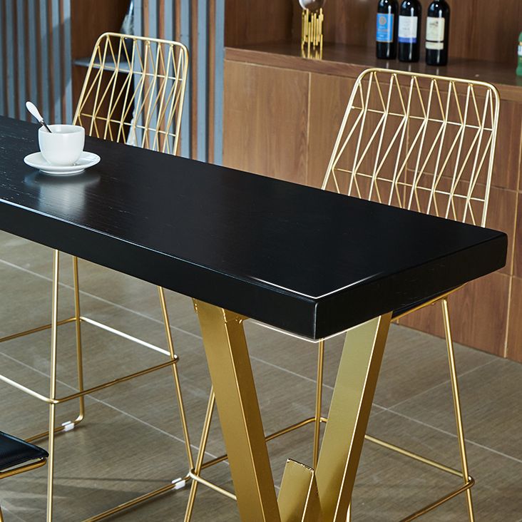 Set tavolo da bar in legno massello stile moderno Set da pub rettangolare da 1/2/5 pezzi per interni