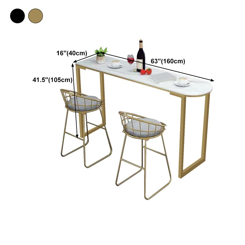 White Stone Top Bar Table Traditional Luxury Bar Table with Sled Base Clearhalo 'Bar Furniture' 'Bar Tables' 'bar_tables' 'furn' 'furn_bar_tables' 'Furniture' 'furniture_bar_tables' 'Kitchen & Dining Furniture' 1200x1200_11182335-43ac-4785-873b-37a45e629b48