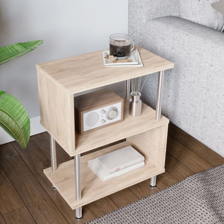 Open Back Modern Style Bookshelf Wood Bookshelf for Home Office