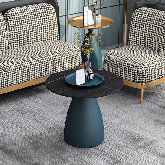 スレートラウンドコーヒーテーブルグラム台座は苦痛なコーヒーテーブルセットなし