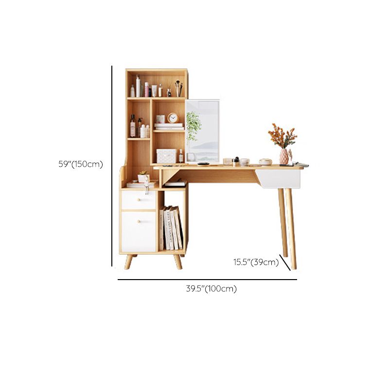 Scandinavian Wood Dressing Table Solid Wood Make-up Vanity with Drawers Clearhalo 'Bedroom Furniture' 'furn' 'furn_makeup_vanities' 'Furniture' 'Makeup Vanities' 'makeup_vanities' 1200x1200_11186992-42e2-4b56-85ec-19a1549f25e2
