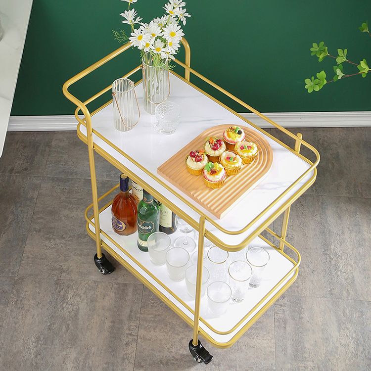 31.5"H Modern Prep Table Metal Rectangular Rolling Prep Table for Home Use