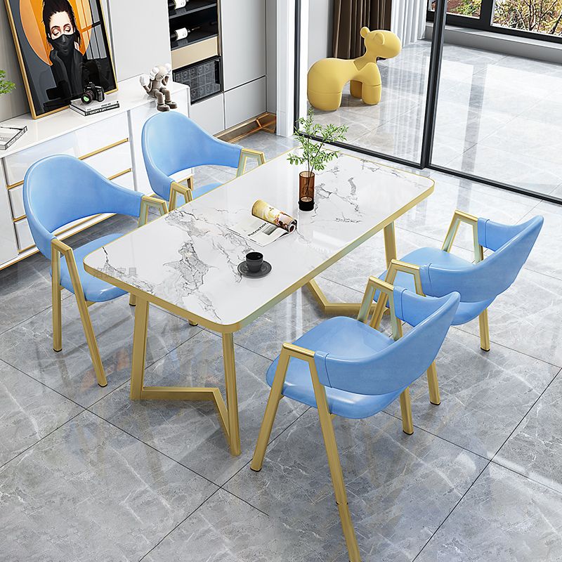 Scandinavian Sintered Stone Top 5 Pieces Dinette Set with Rectangle Table Dining Room Set Clearhalo 'Dining Room Sets' 'Dining Tables & Seating' 'dining_room_set' 'furn' 'furn_dining_room_set' 'Furniture' 'furniture_dining_room_set' 'Kitchen & Dining Furniture' 'kitchen&dining_furn' 'kitchen' 1200x1200_111a019f-d784-4fbd-a814-1f0a1286e976