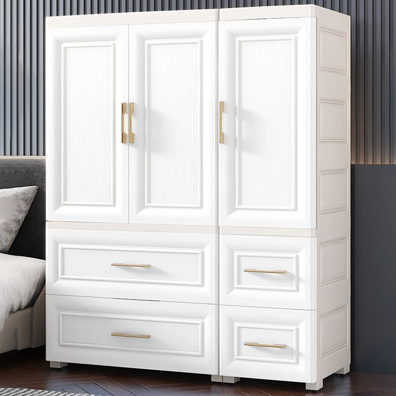 White Plastic Contemporary Storage Cabinet Interior Cabinet for Bedroom