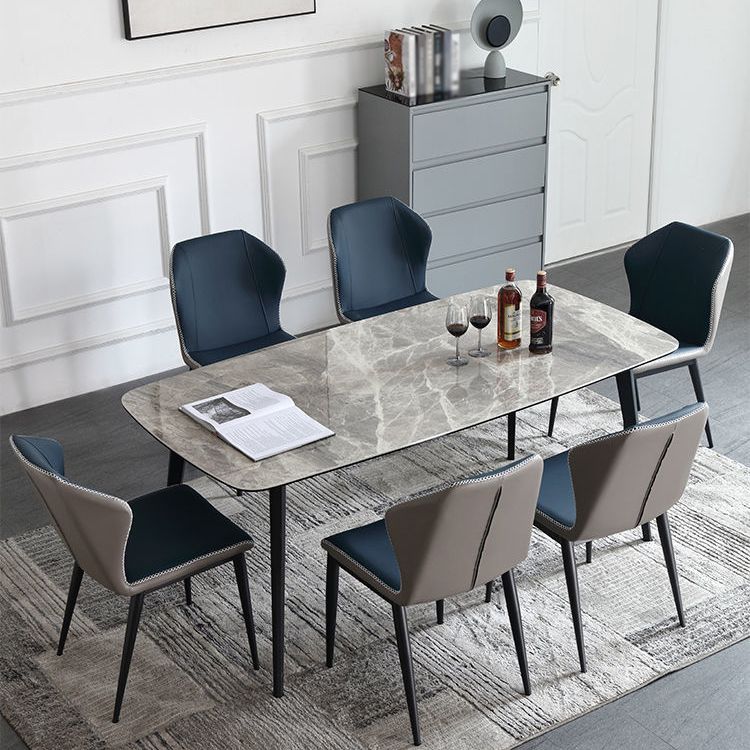 Metal Contemporary Rectangular Dining Table Grey Sintered Stone Table with Metal Legs Clearhalo ' dining_table' 'Dining Tables & Seating' 'Dining Tables' 'furn' 'furn_dining_table' 'Furniture' 'furniture_dining_table' 'Kitchen & Dining Furniture' 'kitchen&dining_furn' 'kitchen' 'kitchen_dining_table' 1200x1200_111cdf62-58e4-46af-8952-5ea1955d21ef