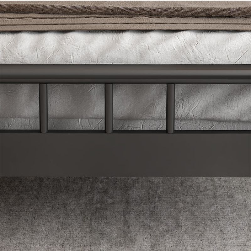 Cama de cabecera rectangular glamorosa con marco de hierro y piernas en cama de marco abierto
