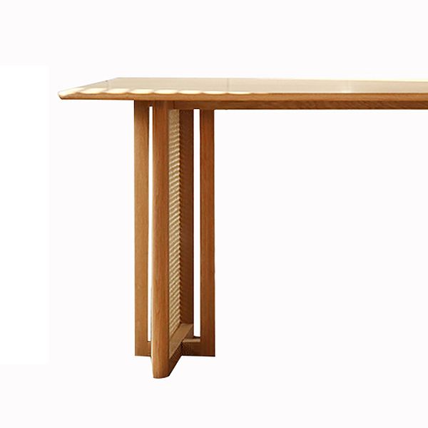 Contemporary Khaki Rectangle Dining Table Solid Wood Standard Dining Table for Kitchen Clearhalo ' dining_table' 'Dining Tables & Seating' 'Dining Tables' 'furn' 'furn_dining_table' 'Furniture' 'furniture_dining_table' 'Kitchen & Dining Furniture' 'kitchen&dining_furn' 'kitchen' 'kitchen_dining_table' 1200x1200_111d9eec-b444-4eeb-afd1-c3595bddc9a1