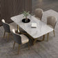 Glam-stijl eettafel stenen rechthoekige eettafel in wit