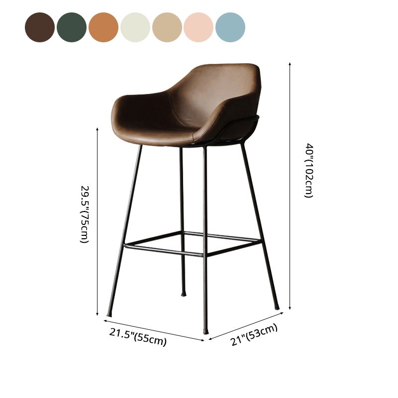1Pcs Industrial Style Counter Stool Iron Upholstered Bristol Bar Stool with Bucket Seat Clearhalo 'Bar Furniture' 'Bar Stools' 'bar_stools' 'furniture_bar_stools' 'Kitchen & Dining Furniture' 'kitchen&dining_furn' 'kitchen' 'kitchen_furn' Furniture' 1200x1200_11202e9a-11c1-4f77-afd6-454dfdbb5ac0
