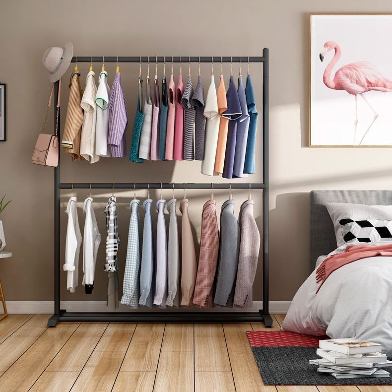 Zeitgenössischer Stil Armoire Black Metal Open Armoire für Schlafzimmer