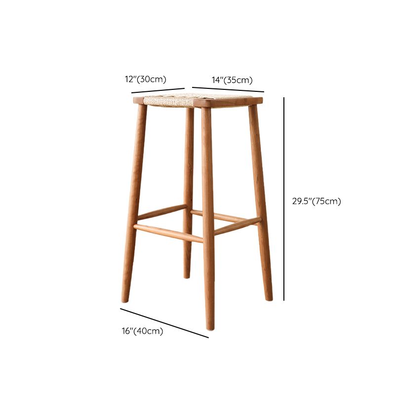 Sgabelli da bar senza schienale contemporaneo con base in legno massiccio ciliegia