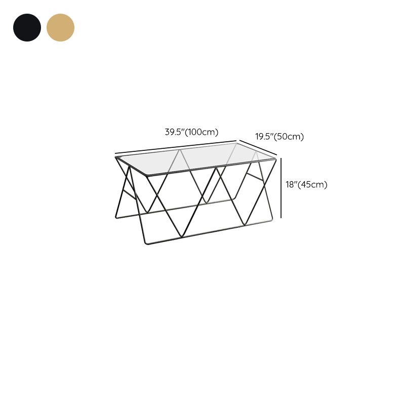 Table basse avec plateau en verre, moderne, Simple, rectangulaire, claire, avec cadre