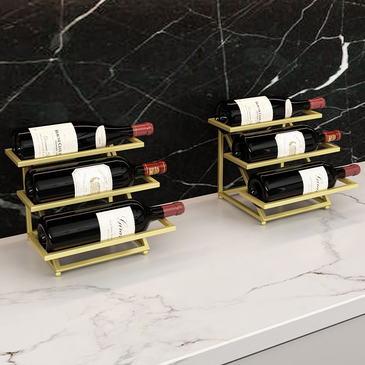 Porta bottiglia di vino in metallo portabottiglie da tavolo da tavolo contemporaneo