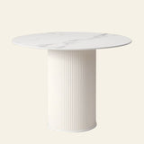 Round Dining Table Modern Black-white Furniture with Pedestal Base for Home