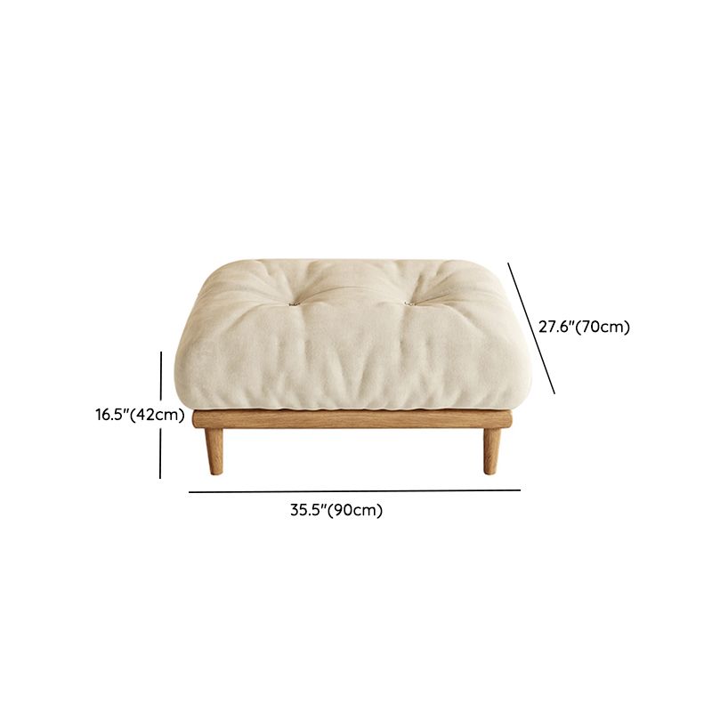 Cream Tufted Armless Sofa Wooden Frame Settee in Ash with Footrest Clearhalo 'furn' 'furn_sofas' 'Furniture' 'Living Room Furniture' 'Sofa' 'sofas' 1200x1200_112671d1-9105-4596-bdd6-304ac36604ef