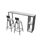 1/3 piezas de mesa de barra de hierro glamour bistro de piedra rectangular con estante
