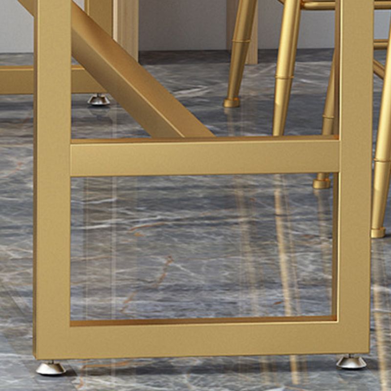 Glam Style Rectangle Bar Table 1/2/5/7 Pieces Faux Marble Counter Table Clearhalo 'Bar Furniture' 'furn' 'furn_home_bar_bar_sets' 'Furniture' 'Home Bars & Bar Sets' 'home_bar_bar_sets' 'Kitchen & Dining Furniture' 1200x1200_11279932-9b82-4b80-a791-c81aef660355